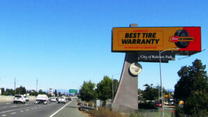 Rohnert Park Digital Billboard showing Les Schwab Tires ad